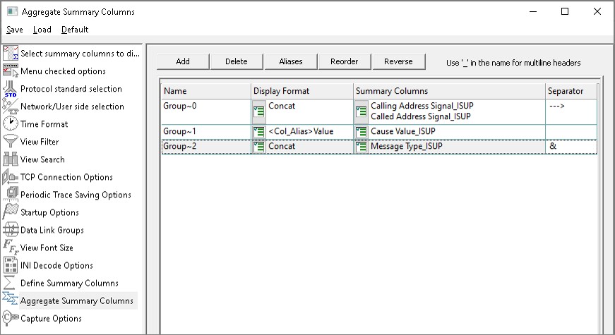 Aggregate Summary Column Group