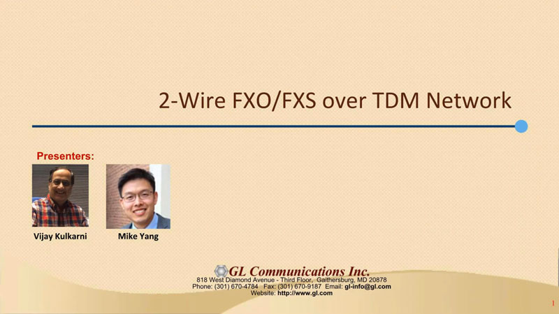 2-Wire FXO/FXS over TDM Network