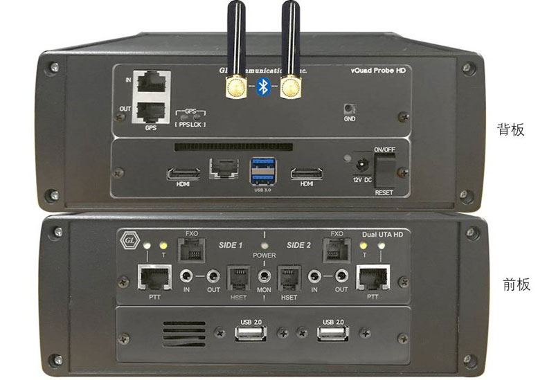 VQuad™ Probe HD 前板和背板视图