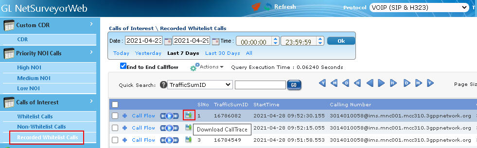 Recorded calls