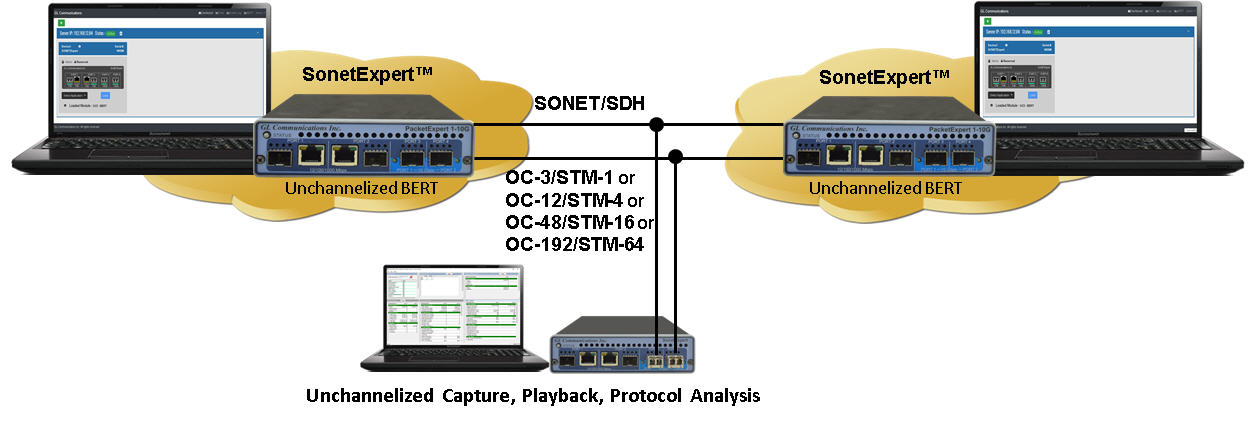 SonetExpert Bit Error Rate Testing over SONET/SDH networks