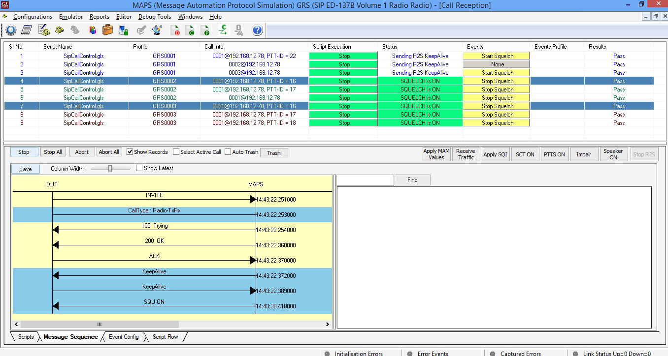 Simultaneous Squelch on All Connected Sessions of Selected Multiple Radios