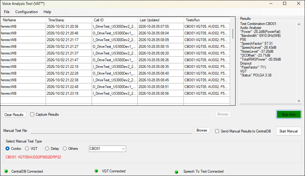 VAT™ Test Results and Analysis Interface