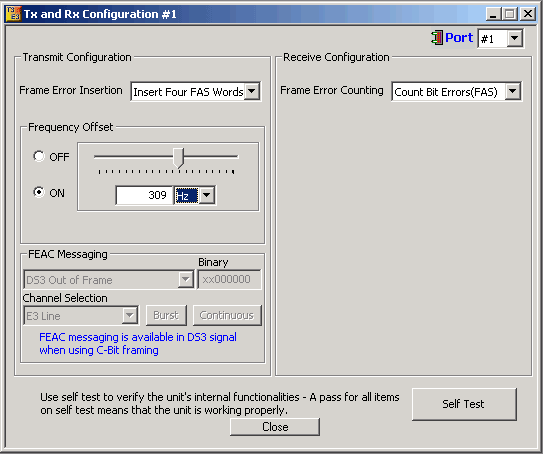 Transmit and Receive Configuration for E3 Analyzers