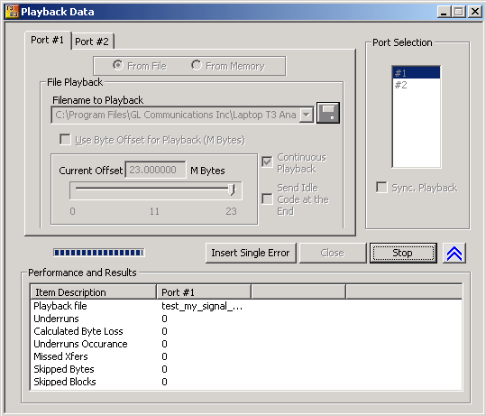 Playback from File (Transmit File) Options