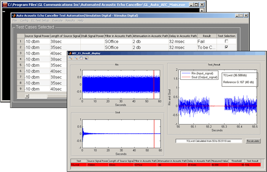 Automated Acoustic Echo Cancellation Test Software for E1