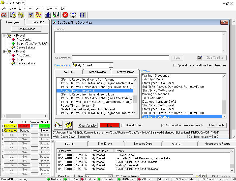 Automated VQuad™ Test Script Execution