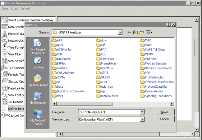 Maps™ cas analyzer save all configuration