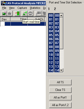 Maps™ cas analyzer stream interface selection