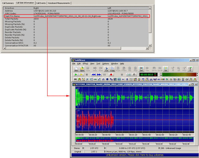 Play/Download the Stereo Voice Files from Filtered Calls