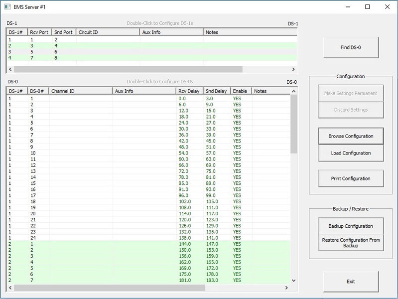 EMS Delay Configuration