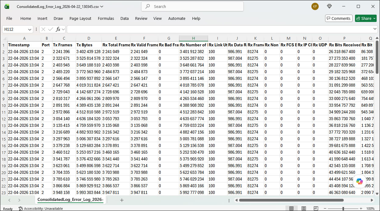 Consolidated Error Log