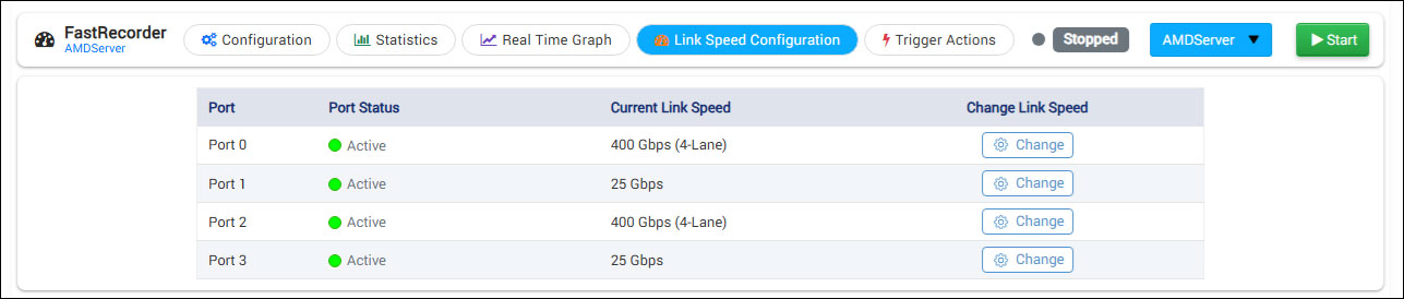 Link Speed Configuration