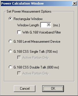 Power Calculation Window Dialog