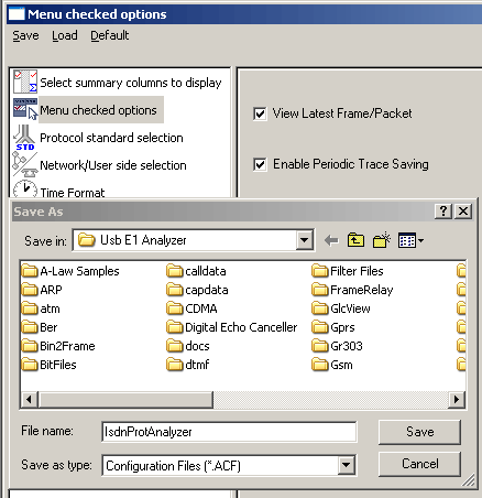 Save/Load All Configuration Setting Window