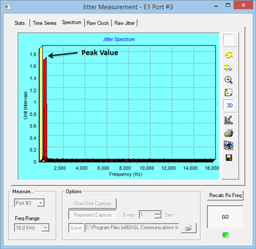 Jitter measurement spectrum tab