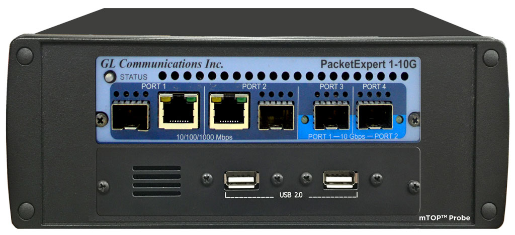 PacketExpert™ 10GX (1G/10G) mTOP™ Probe (Front Panel View)