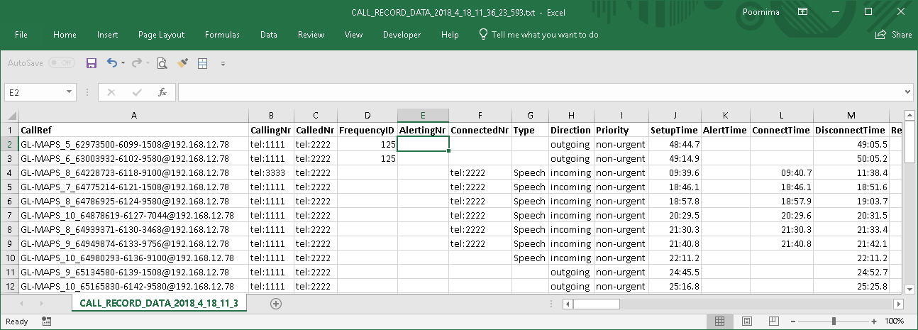 MAPS™ ED-137 Recorder Record data csv file