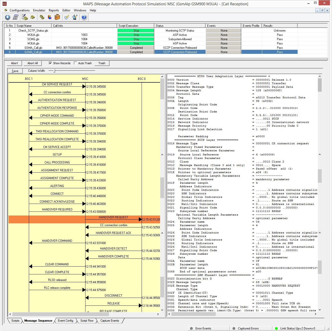 Handover Management Procedure Simulation using MAPS