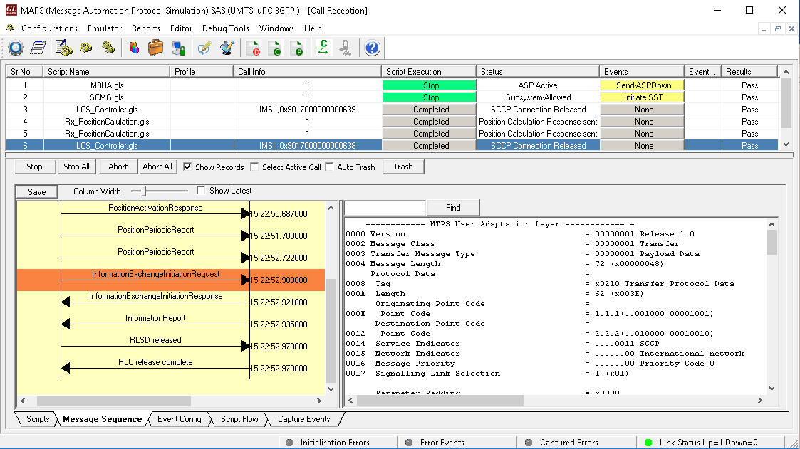 Simulating Information Exchange Service over IuPC  interface using MAPS™