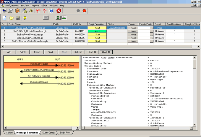 MAPS™ LTE X2 AP handover procedure generation