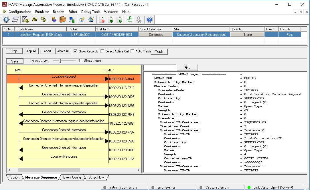 MAPS™ SLs (E-SMLC) simulating SLs interface procedure