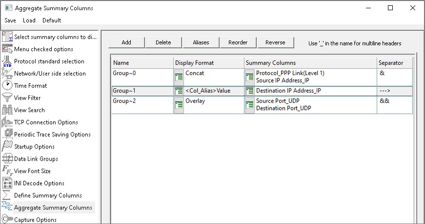 Aggregate Summary Column Group