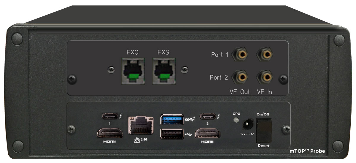 mTOP™ Probe with tProbe™ FXO FXS interfaces (Rear Panel View)