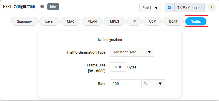 Traffic Configuration (Constant Rate)