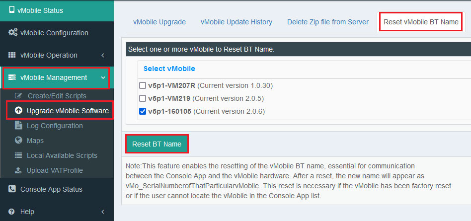 Reset vMobile™