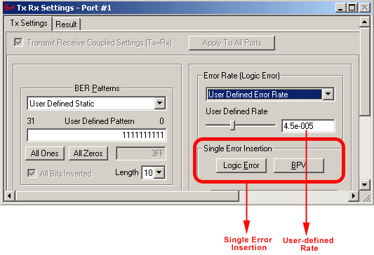 Error & bit patterns insertion