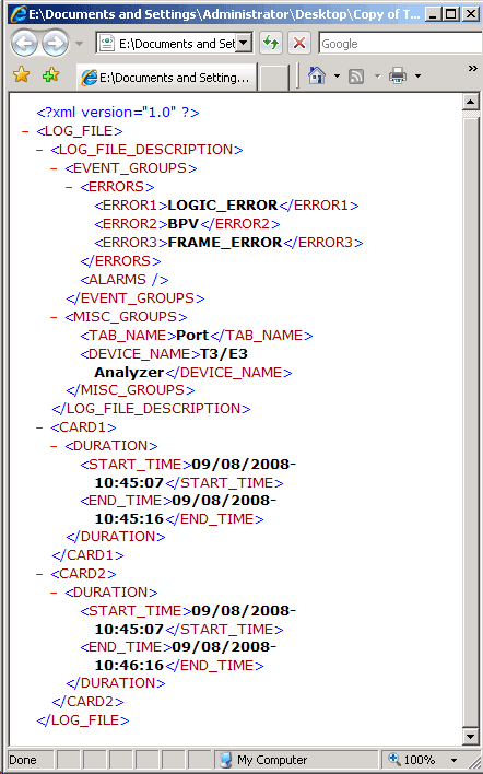 Events and Results Logging