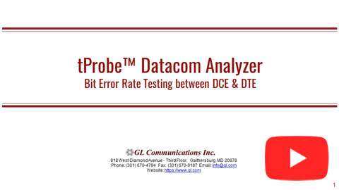tProbe™ Datacom Analyzer - Bit Error Rate Testing between DCE & DTE