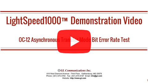 LightSpeed1000™ - OC-12 Asynchronous Transfer Mode Bit Error Rate Test