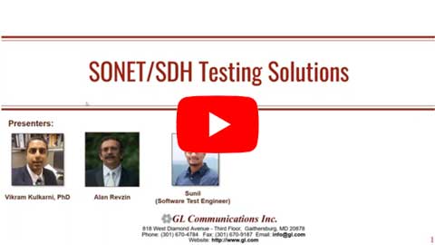 Webinar : SONET & SDH Testing Solutions