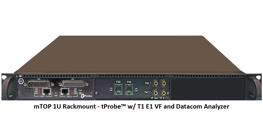 mTOP 1U Rackmount - tProbe™ w/ T1 E1 VF and Datacom Analyzer