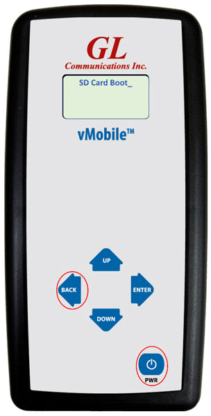 vMobile™, hold the back power button