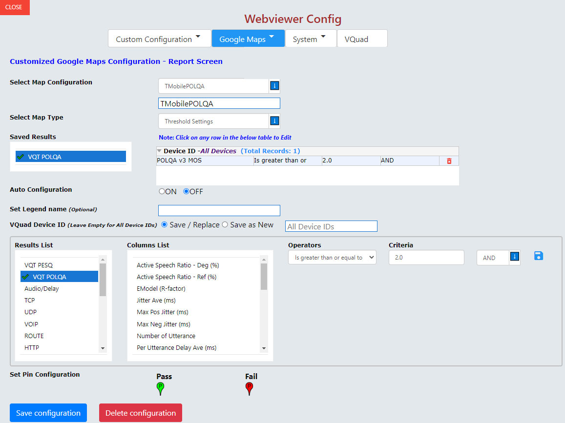 Google Maps Configuration