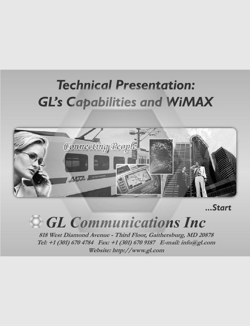 GL's capabilities in broadband/WiMAX services